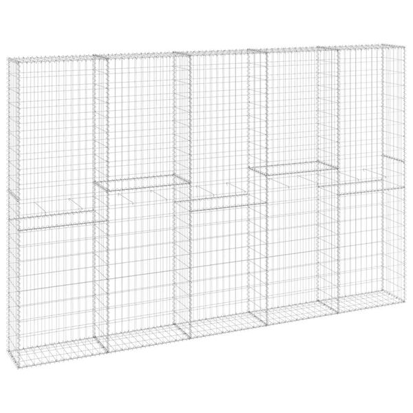 vidaXL Gabionmur galvaniserat st&aring;l 300x30x200 cm