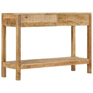 vidaXL Avlastningsbord med 2 l&aring;dor 110x35x75 cm massivt mangotr&auml;