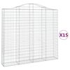 vidaXL Gabioner b&aring;gformade 15 st 200x30x180/200 cm galvaniserat j&auml;rn