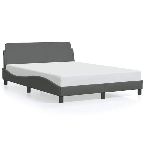 vidaXL Bed Frame "Dover" Dark Grey 120x200 cm Fabric