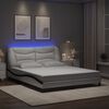 vidaXL Bed Frame with LED without Mattress "Hvar" White and Black 160x200 cm