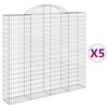 vidaXL Gabioner b&aring;gformade 5 st 200x30x180/200 cm galvaniserat j&auml;rn