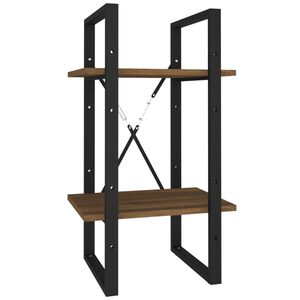vidaXL Bokhylla 2 hyllor brun ek 40x30x70 cm konstruerat tr&auml;