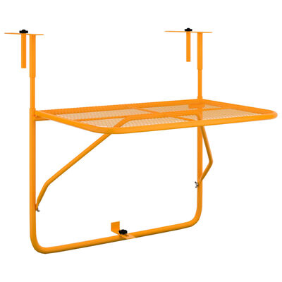 vidaXL Balkongbord gul 60x40 cm stål