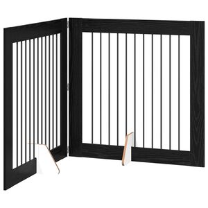 vidaXL F&auml;llbar hundgrind med stativ 2 st Svart ek 200,5 cm