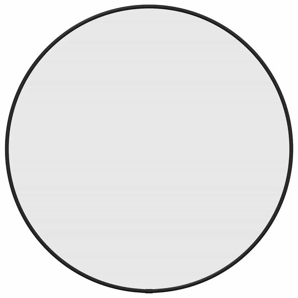 vidaXL V&auml;ggspegel svart &Oslash; 50 cm rund