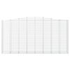 vidaXL Gabioner bågformade 4 st 400x50x200/220 cm galvaniserat järn