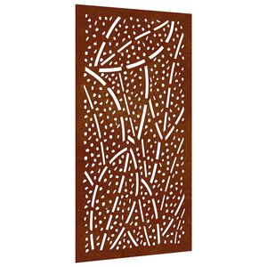 vidaXL V&auml;ggdekoration 105x55 cm rosttr&ouml;gt st&aring;l bladdesign