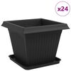 vidaXL V&auml;xtkrukor 24 pcs Svart 38 x 38 x 30 cm Plast