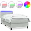 vidaXL Res&aring;rs&auml;ng med madrass och LED ljusgr&aring; 100x220 cm sammet