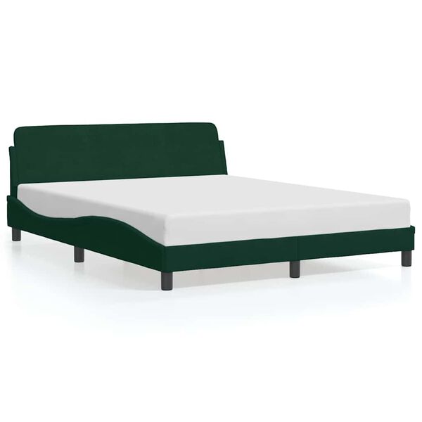vidaXL Bed Frame "Dover" Dark Green 160x200 cm Velvet