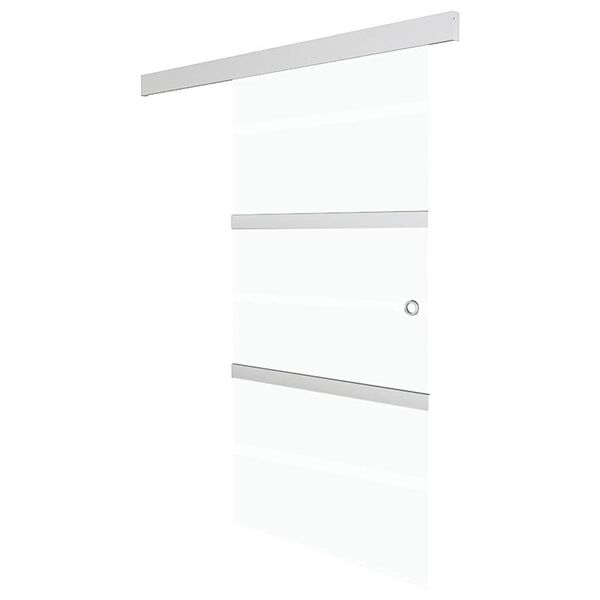 vidaXL Skjutd&ouml;rr ESG-glas och aluminium 76x212 cm silver