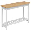 VidaXL Konsolbord med hylla EKAI Vit 112 x 35 x 76 cm Massiv furu