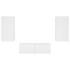 vidaXL V&auml;ggmonterade tv-sk&aring;p 3 delar med LEDs vit