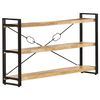 vidaXL Bokhylla med 3 hyllplan 140x30x80 cm massivt mangotr&auml;