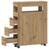 vidaXL Smalt badrumsskåp med hjul ek konstruerat trä