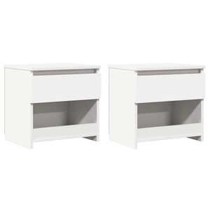 vidaXL S&auml;ngbord 2 st vit 40x30x39 cm konstruerat tr&auml;