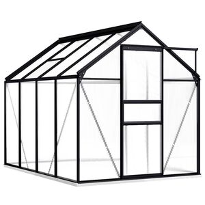 vidaXL V&auml;xthus med basram antracit aluminium 4,75 m&sup2;