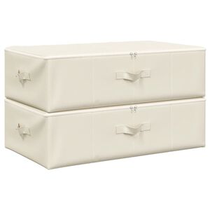 vidaXL F&ouml;rvaringsl&aring;da 2 st tyg 70x40x18 cm gr&auml;ddvit