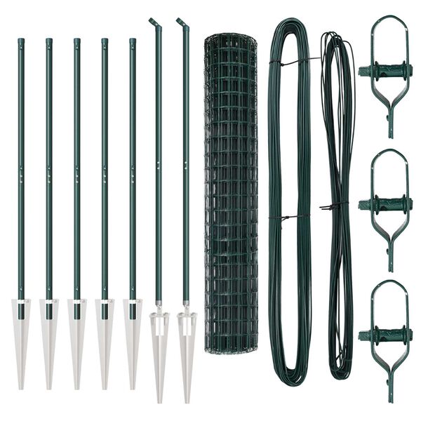 vidaXL St&auml;ngsel med stolpe Gr&ouml;n 1,6 x 10 m St&aring;l och PVC