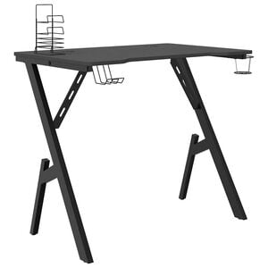 vidaXL Gamingskrivbord med Y-formade ben svart 90x60x75 cm