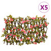vidaXL Konstv&auml;xt murgr&ouml;na spalj&eacute; expanderbar 5 st m&ouml;rk rosa 180x20 cm