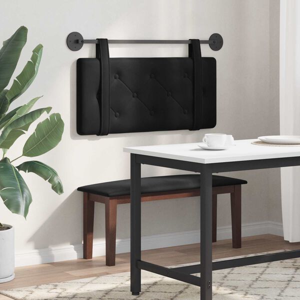 vidaXL H&auml;ngande Huvudgavel V&auml;ggmonterad Svart 90 x 55 x 5 cm Sammet