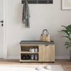 vidaXL Hallb&auml;nk med kudde Enf&auml;rgad Sonoma-ek 80 x 38 x 46 cm