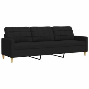 vidaXL 3-sitssoffa svart 210 cm tyg