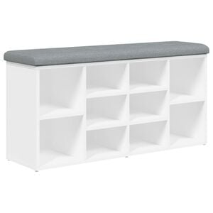 vidaXL Skob&auml;nk vit 102x32x50 cm konstruerat tr&auml;