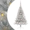vidaXL Konstgjord F&ouml;rbelyst Julgran Silver 120 cm PET