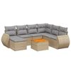 vidaXL Matgrupp f&ouml;r tr&auml;dg&aring;rden med dynor 8 delar beige konstrotting