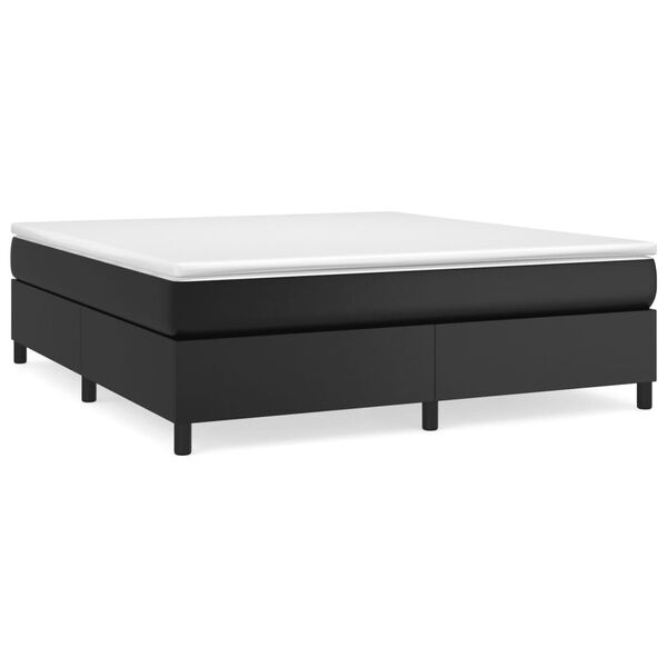 vidaXL Boxspring-s&auml;ngram svart 180x200 cm konstl&auml;der
