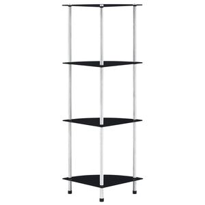 vidaXL Hylla 4 hyllplan svart 30x30x100 cm h&auml;rdat glas