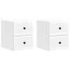 vidaXL V&auml;ggmonterat S&auml;ngbord 2 pcs Vit h&ouml;gglans 33 x 34,5 x 40 cm