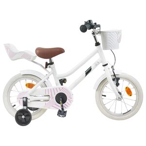 vidaXL Barncykel 14 Tum fr&aring;n 3-5 &aring;r gammal Vit