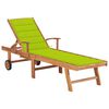 vidaXL Sols&auml;ng med ljusgr&ouml;n dyna massiv teak