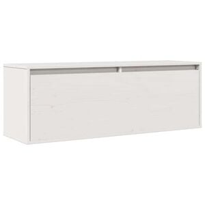 vidaXL V&auml;ggsk&aring;p vit 100x30x35 cm massiv furu