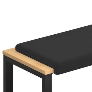 vidaXL B&auml;nk kudde Texturerad Sammet Svart Djup 35 cm