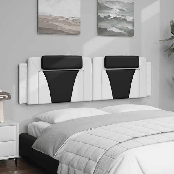 vidaXL Headboard Cushion "Viana" White and Black 180 cm Faux Leather