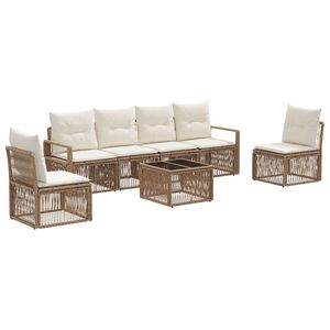 vidaXL Tr&auml;dg&aring;rdsoffset 7 pcs Beige konstrotting