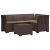vidaXL 4-sits Tr&auml;dg&aring;rdsoffa med Kuddar Rattan Look PP Brun