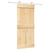 vidaXL Skjutd&ouml;rr Naturlig och vit 90 x 210 cm Massiv furutr&auml;d&ouml;rr