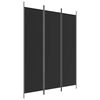 vidaXL Rumsavdelare 3 paneler 150 x 200 cm svart tyg