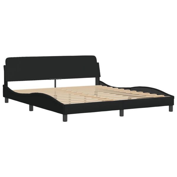 vidaXL Bed with Mattress "Dover" Black 180x200 cm Fabric