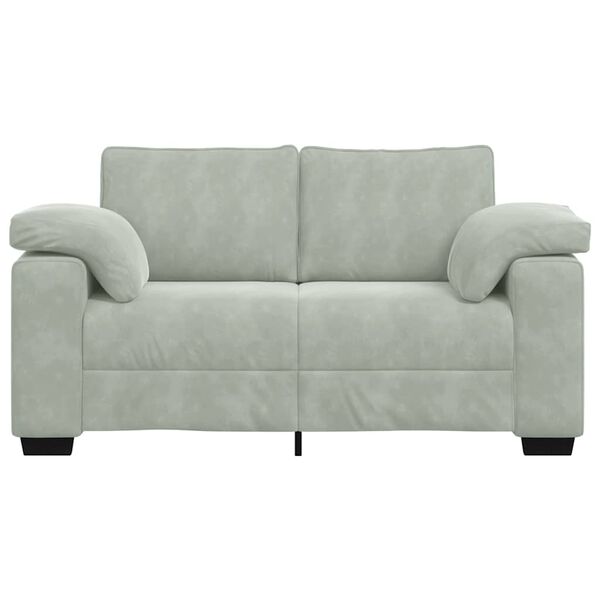 vidaXL Loveseat soffa ljusgr&aring; 160x77x82 cm sammet