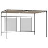 vidaXL Paviljong med inf&auml;llbart tak 3x4x2,3 m taupe 180 g/m&sup2;