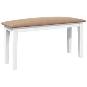 vidaXL B&auml;nk 90 cm vit massivt tr&auml; gummi