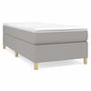 vidaXL Boxspring-s&auml;ngram ljusgr&aring; 90x200 cm tyg