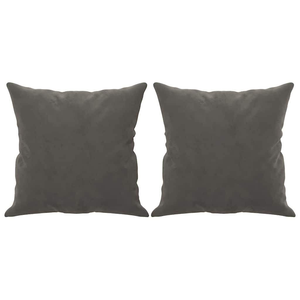 vidaXL – 2 st kuddar mörkgrå sammet 40 x 40 cm